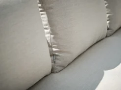 Marla Dining 3-Sitzer Bank mit Armlehnen Alu anthrazit Kordel salt