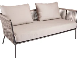 Marla 2-Sitzer Lounge-Sofa Alu anthrazit Kordel salt