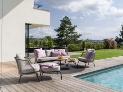 Odea Lounge Sessel schwarz matt Kordel salt