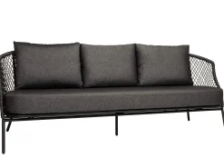 Odea 3-Sitzer Lounge Sofa schwarz matt Kordel pepper