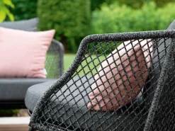 Odea 3-Sitzer Lounge Sofa schwarz matt Kordel pepper