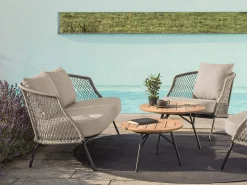 Odea 2-Sitzer Lounge Sofa schwarz matt Kordel salt