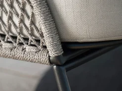Odea 3-Sitzer Lounge Sofa schwarz matt Kordel salt
