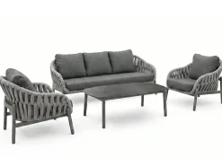 Outdoor Loungeset Cadence 4-teilig Alu Rope Anthrazit