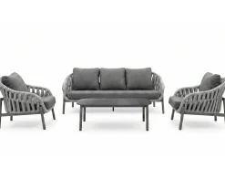 Outdoor Loungeset Cadence 4-teilig Alu Rope Anthrazit