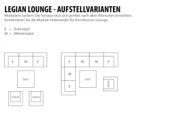 Outdoor Textil Lounge Legian Hocker-Tisch anthrazit