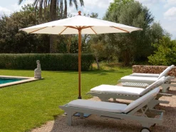 PIAZZINO Holz Sonnenschirm Ø300cm Off white