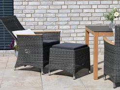 Polyrattan Gartenhocker Long Island stone