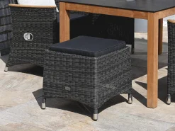 Polyrattan Gartenhocker Long Island stone
