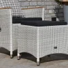 Polyrattan Gartenhocker Long Island white wash