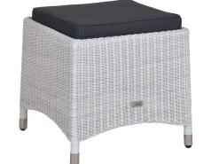 Polyrattan Gartenhocker Long Island white wash