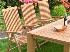 Premium Deluxe Teakholz Gartenstuhl Klapp Hochlehner Jan