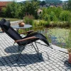 Relaxliege Oasi Daydreamer 3D-Mesh Black Holzarmlehnen