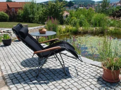 Relaxliege Oasi Daydreamer 3D-Mesh Black Holzarmlehnen