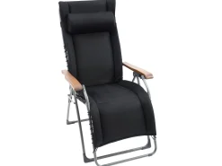 Relaxliege Oasi Daydreamer 3D-Mesh Black Holzarmlehnen