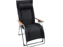 Relaxliege Oasi Daydreamer XL 3D-Mesh Black Holzarmlehnen