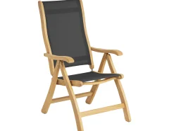 Roble Holz Gartenstuhl Sling Recliner Charcoal