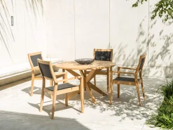 Roble Holz Gartenstuhl Tivoli stapelbar Sling Charcoal