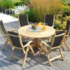 Roble Holz Gartentisch Bengal Pedestal Ø145cm