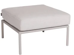 Romy Lounge Hocker Alu greige Kissen Vanilla