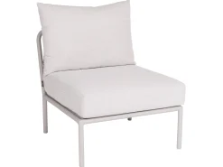 Romy Lounge Mittelelement Alu greige Kissen Vanilla
