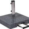 Schirmständer 45kg Granit dunkelgrau 45x45cm Teleskopgriff & Rollen
