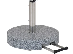 Schirmständer 45kg Granit grau Ø50cm Teleskopgriff & Rollen