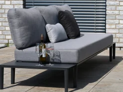 3-Sitzer Aluminium Lounge Sofa Vinpearl mit Seitentischen