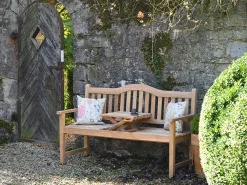 3-Sitzer Teakholz Gartenbank Brighton mit Klapptisch