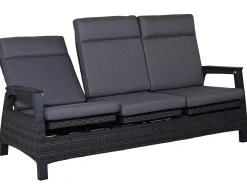 3-Sitzer Verstell-Loungesofa Chalet Alu Geflecht mix-grey