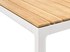 Soft Dining Tisch Alu white Teak