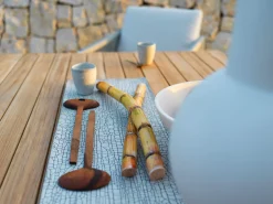 Soft Dining Tisch Alu white Teak