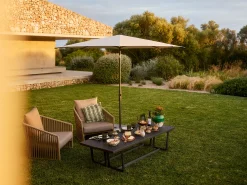 Sonnenschirm mit Kurbel VITA® Torna Aluminium seidengrau