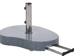 Sonnenschirmständer Granit 60kg dunkelgrau Teleskopgriff & Rollen