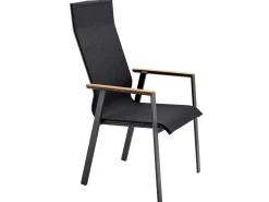 Soul Stapelsessel hoch anthracite mit Teak-Armlehne