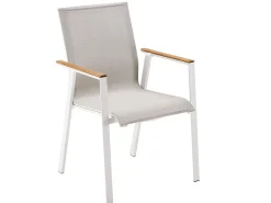 Soul Stapelsessel white mit Teak-Armlehne