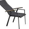 Soul Verstellsessel hoch anthracite mit Teak-Armlehne