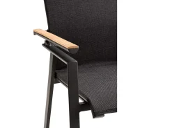 Soul Verstellsessel hoch anthracite mit Teak-Armlehne