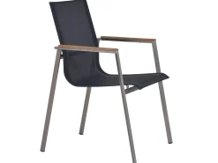 Stapelsessel Oriental Edelstahl carbon grey Teakholz