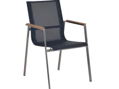 Stapelsessel Oriental Edelstahl carbon grey Teakholz