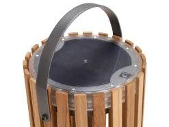 Star Solar-Leuchte small Alu Teak mit Tragegriff
