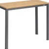 Stehtisch CUBIC 140x70cm Alu anthrazit Teakholz Tischplatte