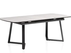 Synchron Ausziehtisch 160/210x100cm Alu anthrazit Glas-Keramik grau