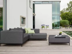 Taavi Recamiere Armlehne links Outdoorstoff seidenschwarz