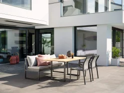Tammo Eckelement Dining-Lounge Alu schwarz matt Textilen