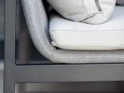 Tammo 3-Sitzer Bank Dining-Lounge Alu schwarz matt Textilen
