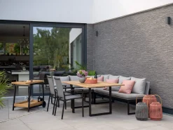 Tammo 2-Sitzer Bank Dining-Lounge Alu schwarz matt Textilen