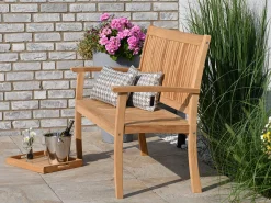 Teakholz Gartenbank Milano Premium 124cm 2-Sitzer