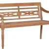 Teak Holz Gartenbank Sanur Ornament