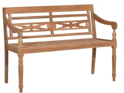 Teak Holz Gartenbank Sanur Ornament